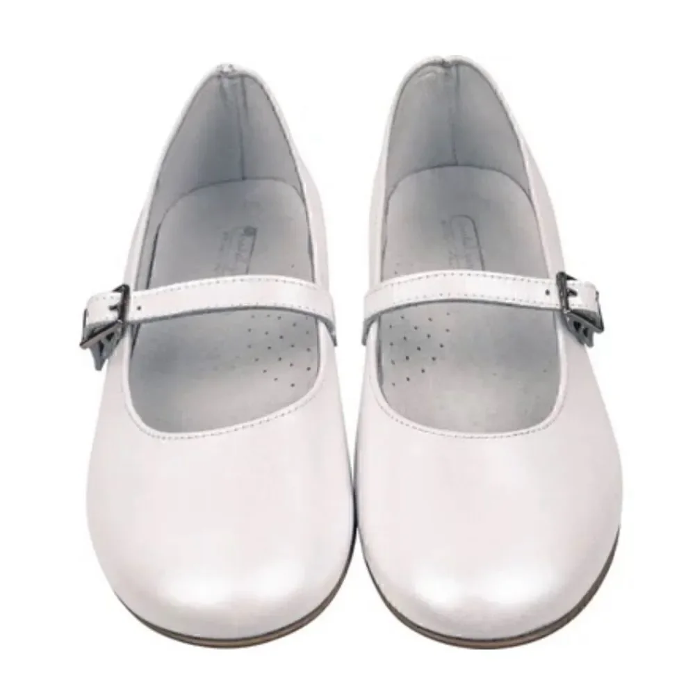 Isabel Garreton Girls Mary Jane leather Party Shoe sz 33 Pearl White